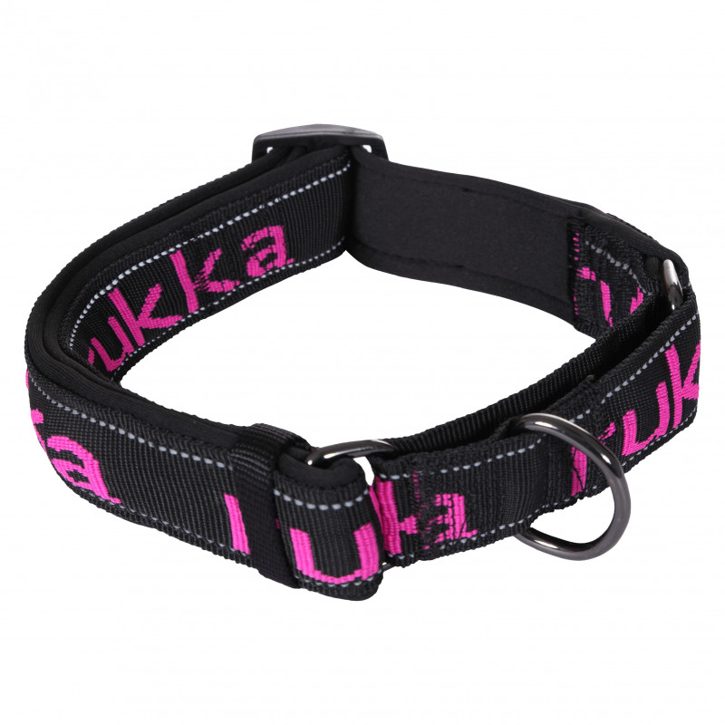 Rukka Pets Solid web halsband, Zwart/Roze