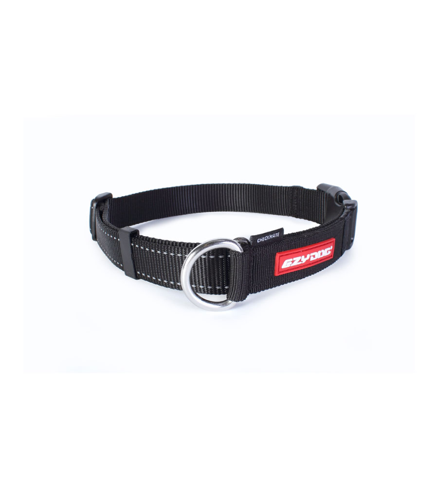EzyDog Checkmate Martingale halsband Zwart