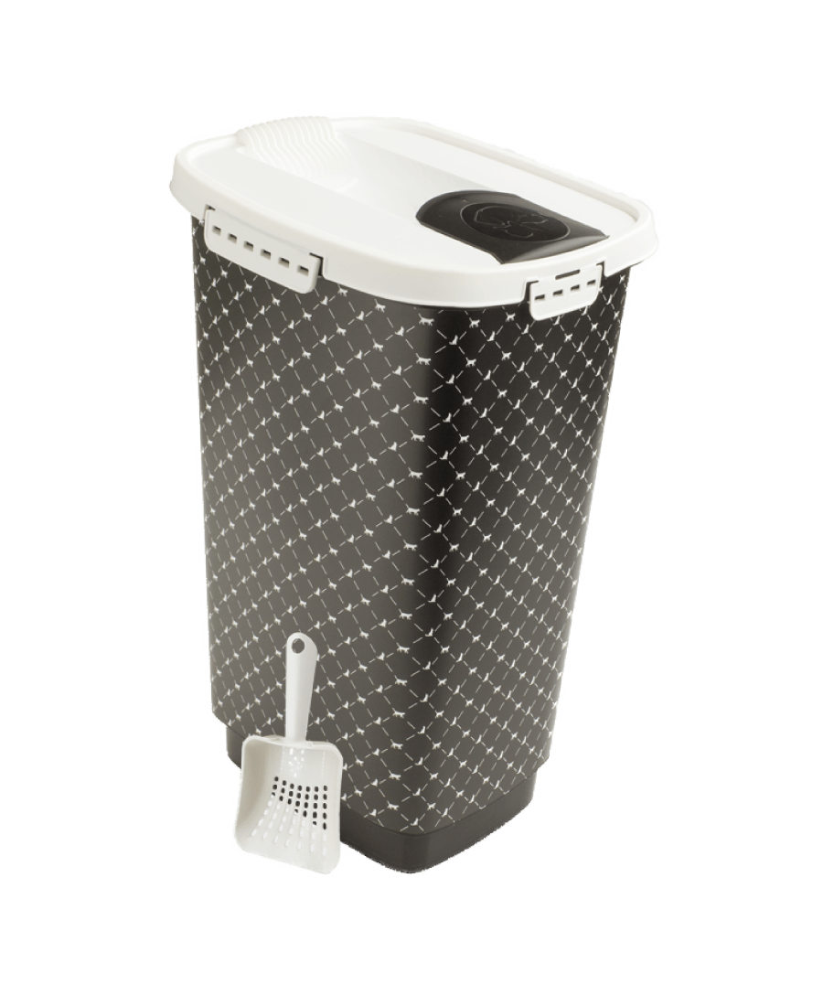 Rotho MyPet Set Cody voercontainer 25 l Zwart / Wit