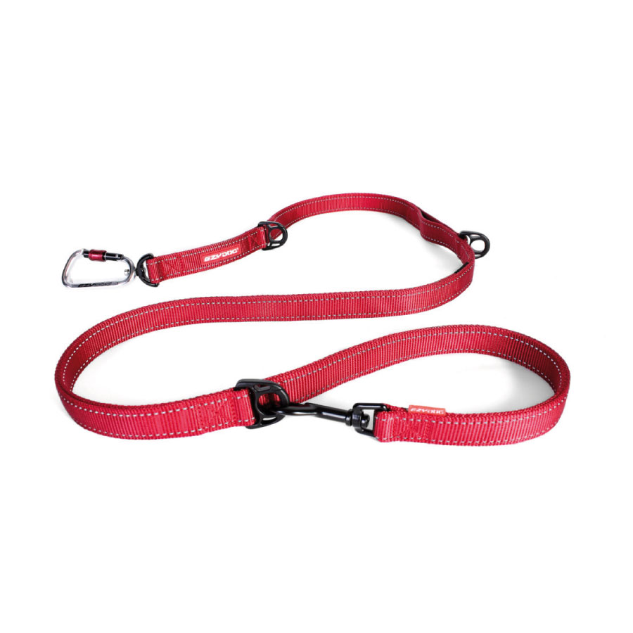 EzyDog Vario 6 - Multifunctionele hondenriem Rood