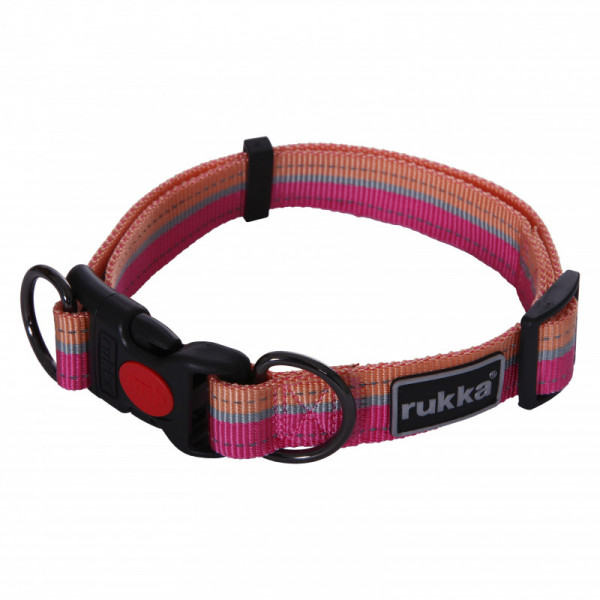 Rukka Pets Bliss Polar Stripe Halsband, Pink/ Salmon